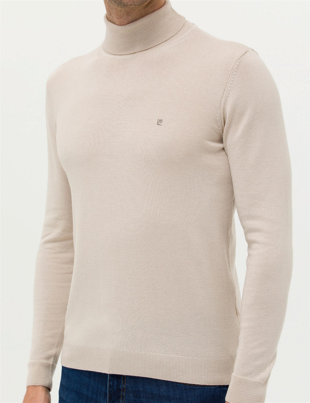 Kum Melanj Slim Fit Bal_k__ Yaka Basic Triko Kazak - Pierre cardin фото 6