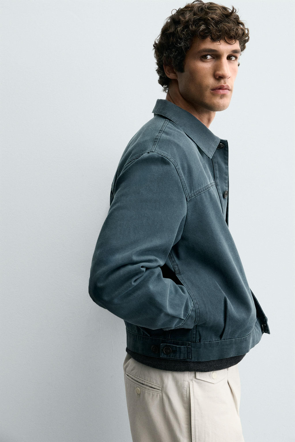 WASHED CROPPED FIT JACKET - Zara фото 6