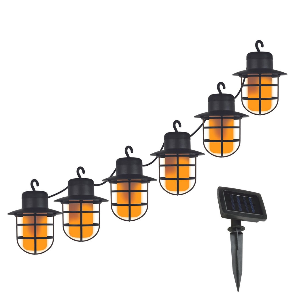 USL-S-121/PT2500 LANTERNS Садовая гирлянда на солнечной батарее "Фонарики". 60 светодиодов. Эффект пламени. 1*АА Ni-Mh аккумулятор в/к. IP44. TM Uniel