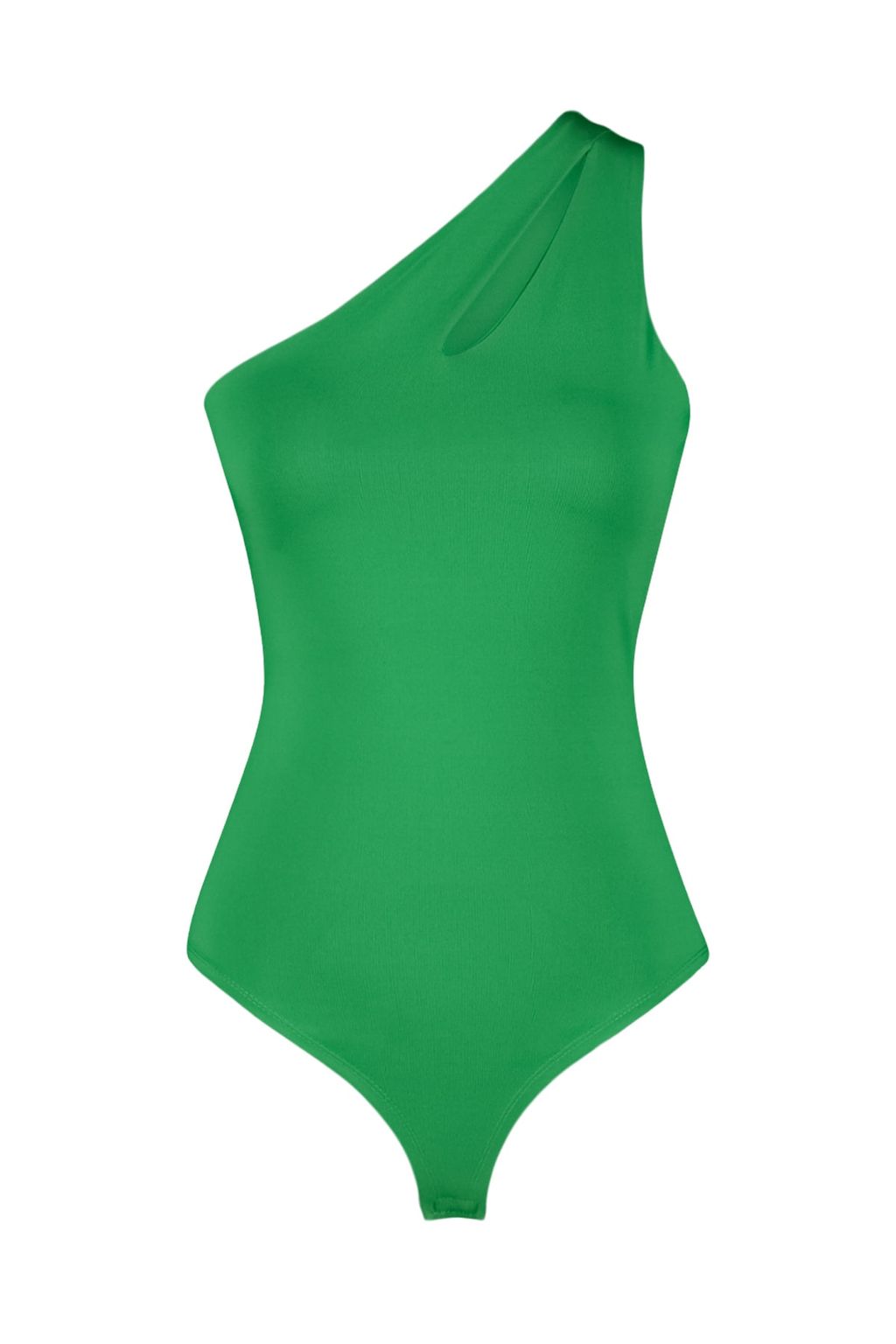 Yesil Asimetrik Yaka Cut Out Detayl? Esnek C?tc?tl? Orme Body TWOSS23BD00014