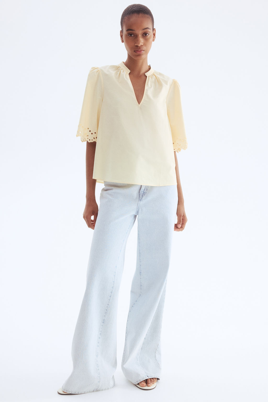 Blusa de algod?n con bordado ingl?s - H&m фото 6