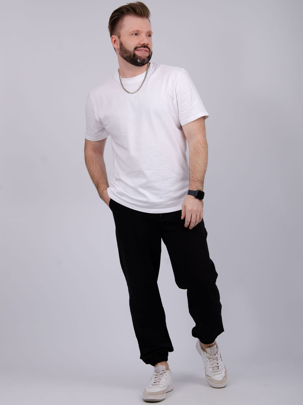 Джоггеры "Джереми 2" чёрные, футер с лайкрой