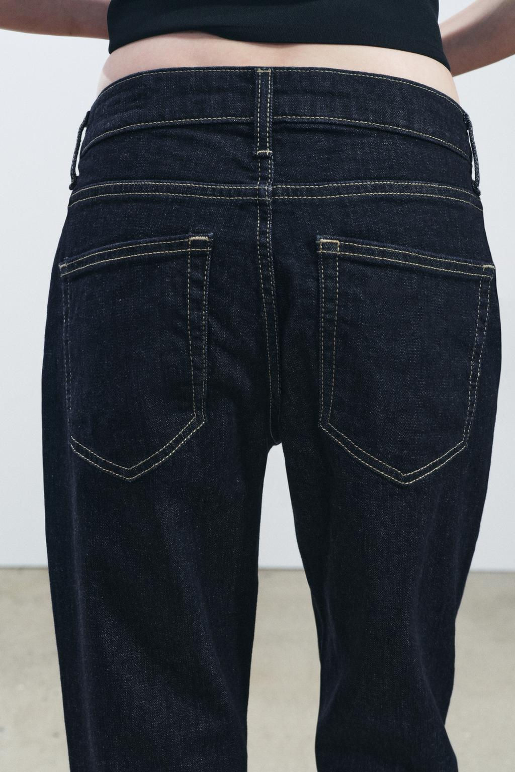 ZW COLLECTION RELAXED SLIM FIT MID-RISE JEANS - Zara фото 3