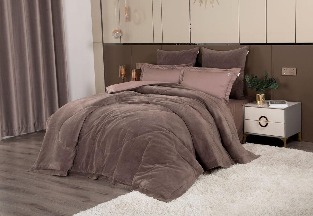 НОВИНКА!!! Комплект с одеялом Lindor Fluffy (капучино трюфель) Egyptian Cotton - Kazanov.a. фото 2