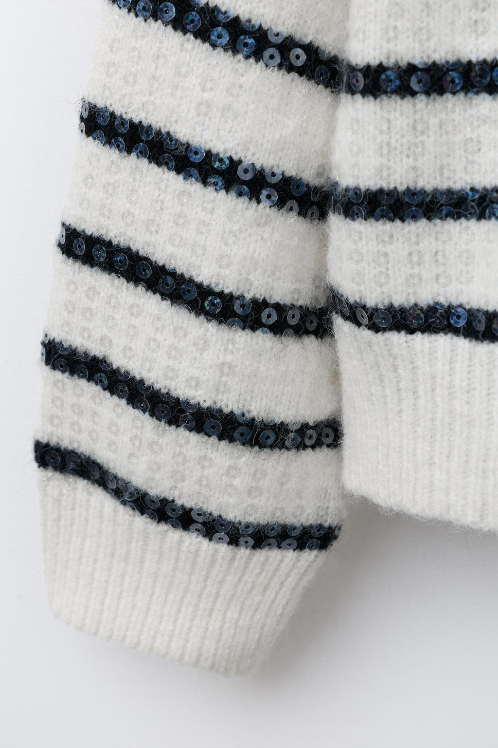 STRIPED KNIT SEQUIN SWEATER - Zara фото 4