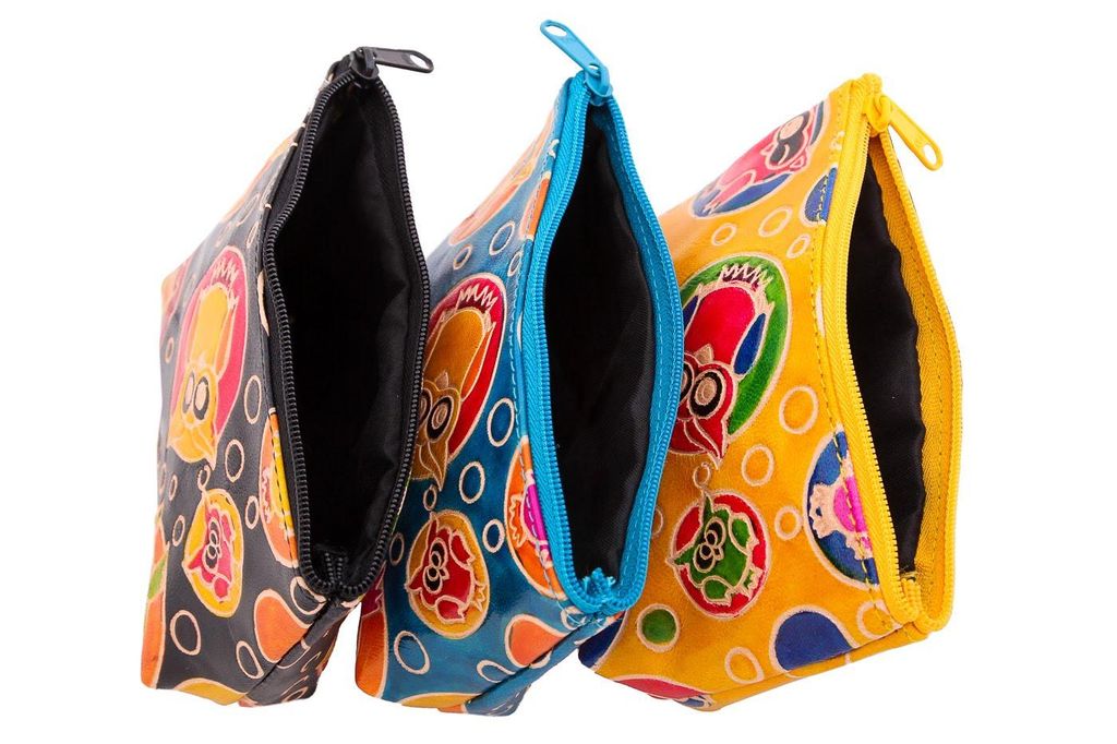 Косметичка (кожа) ручной принт № 577/1 (3шт/уп) - Ганг фото 2