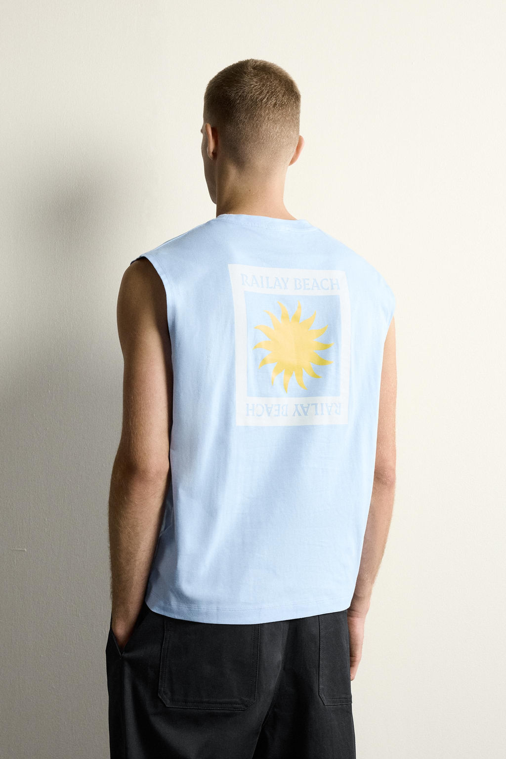 CAMISETA TANK GR?FICO SOL / Celeste - Zara фото 3