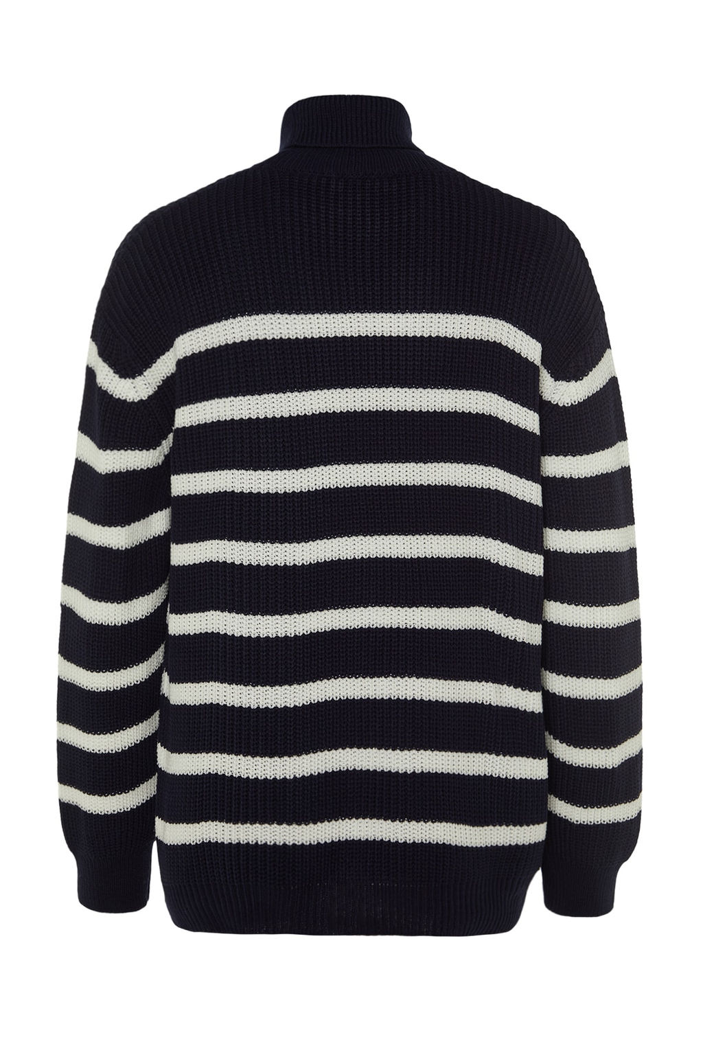 TRENDYOL MAN Lacivert Casual Unisex Oversize Fit Genis Kal?p Cizgili Triko Kazak TMNAW24KZ00017 - Trendyolmilla фото 12