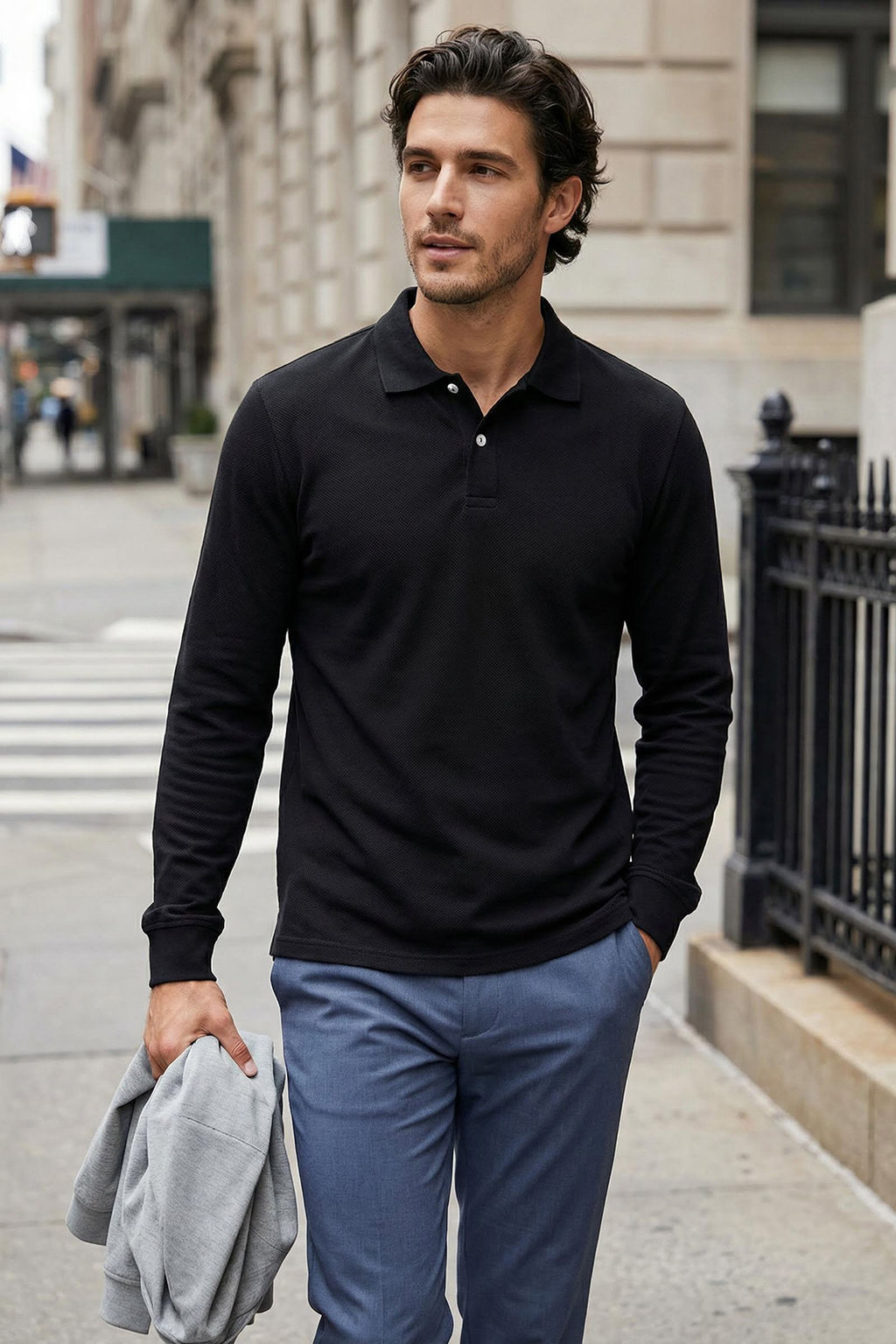 TRENDYOL MAN Beyaz %100 Pamuk Slim/Dar Kesim Uzun Kol Basic Polo Yaka T-shirt TMNAW25PO00000 - Trendyolmilla фото 16