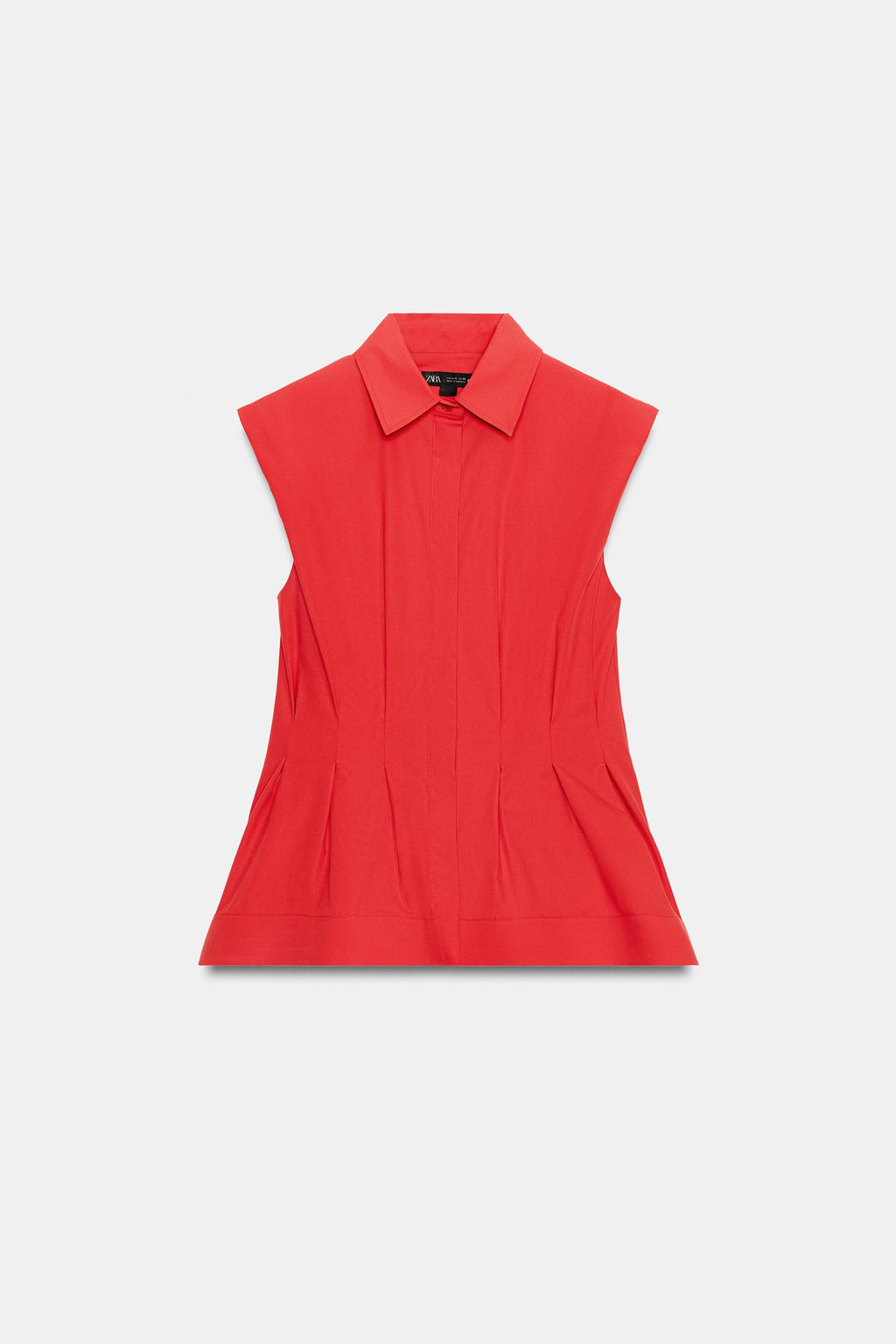 CAMISA PLIEGUES MANGA SISA ZW COLLECTION / Rojo fuerte - Zara фото 7