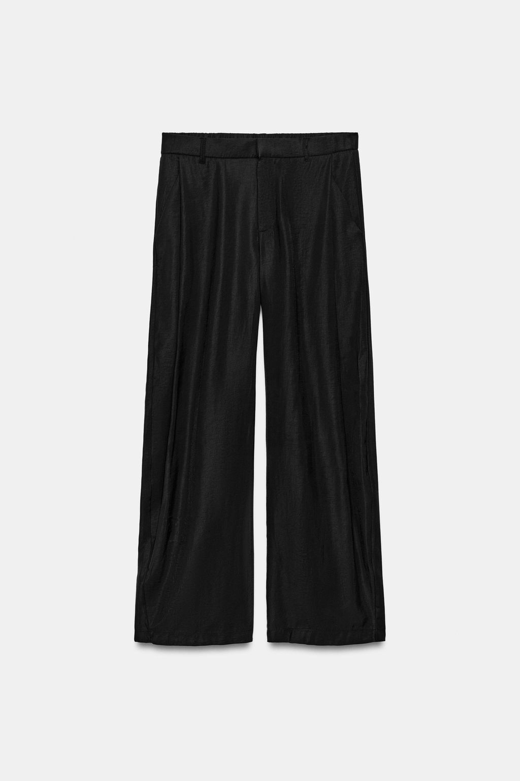 Брюки Zara Pantalon Fluido Pliegues черные