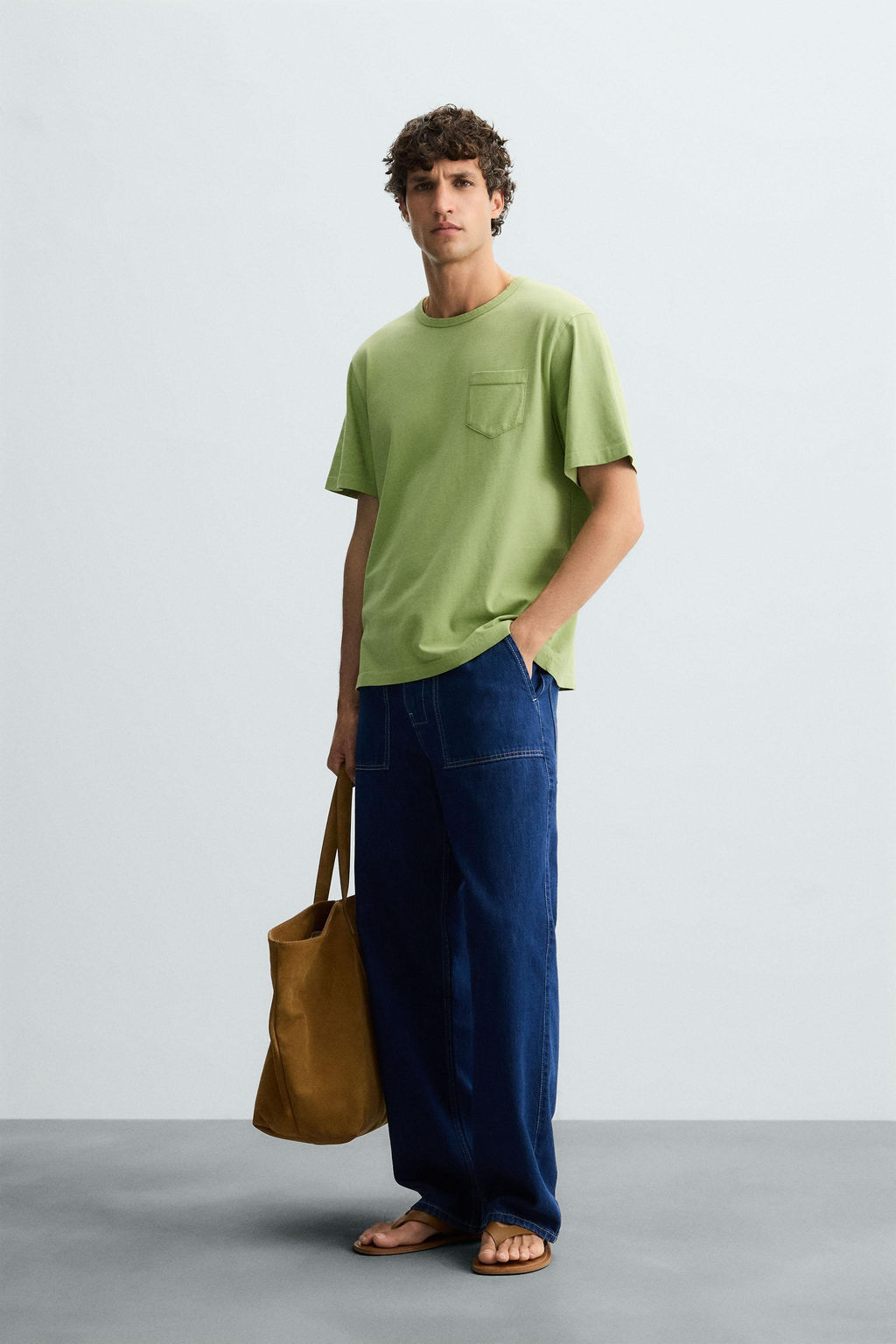 WASHED T-SHIRT WITH POCKET - Zara фото 9