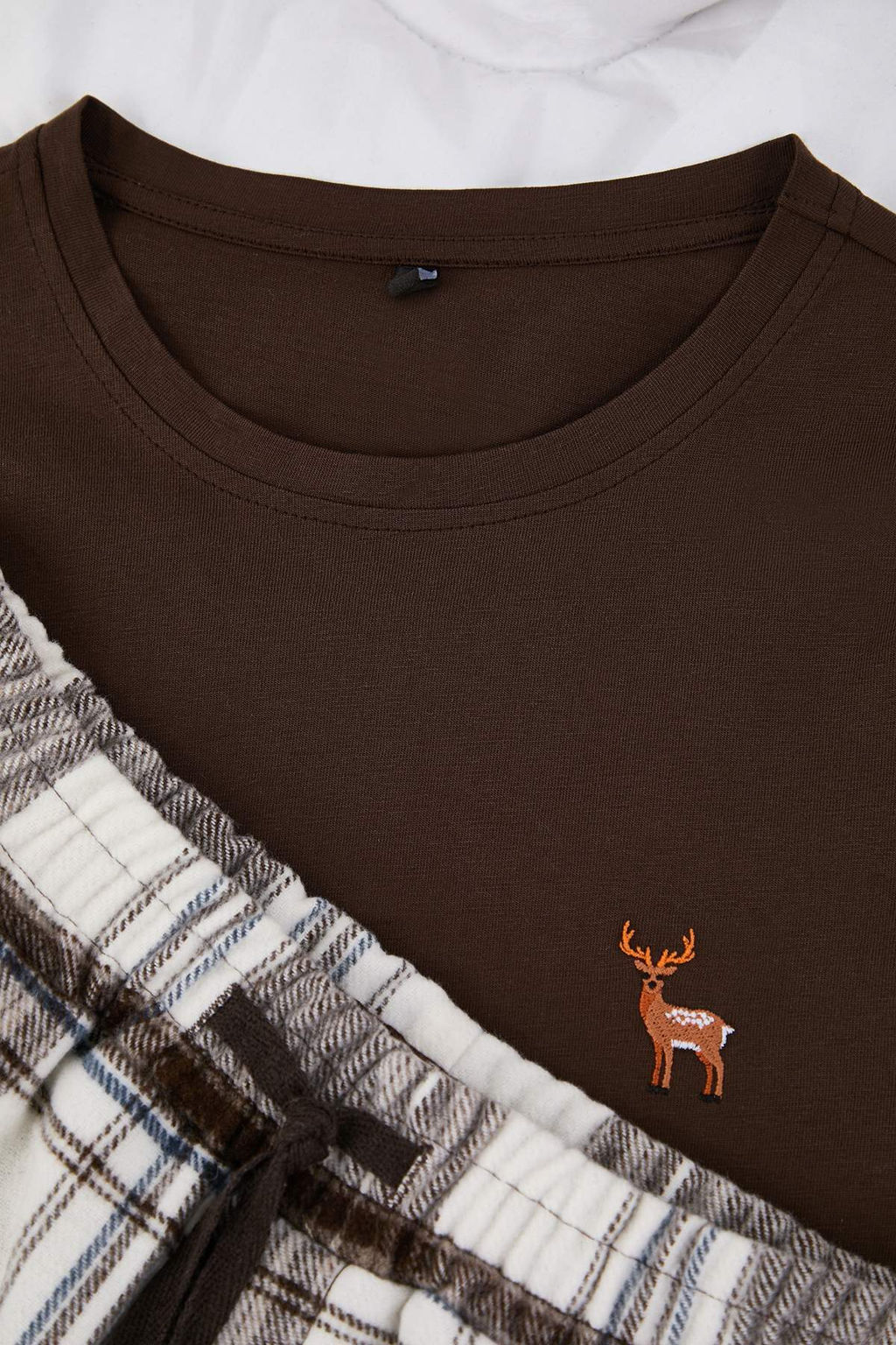 Kahverengi Regular Ekose / Kareli Homewear Pijama Tak?m? TMNAW26PT00061 - Trendyolmilla фото 2