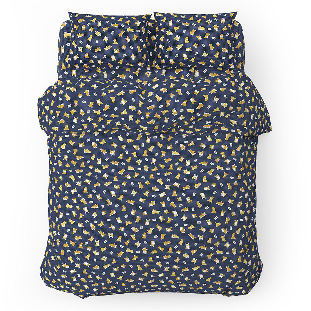 Пододеяльник на пуговицах Евро Макси "Корги" 240х215см, бязь "Комфорт" 121г/м2, хлопок 100%, упаковка "классическая" ПВХ 28х41см, "Домашняя мода" (Россия)