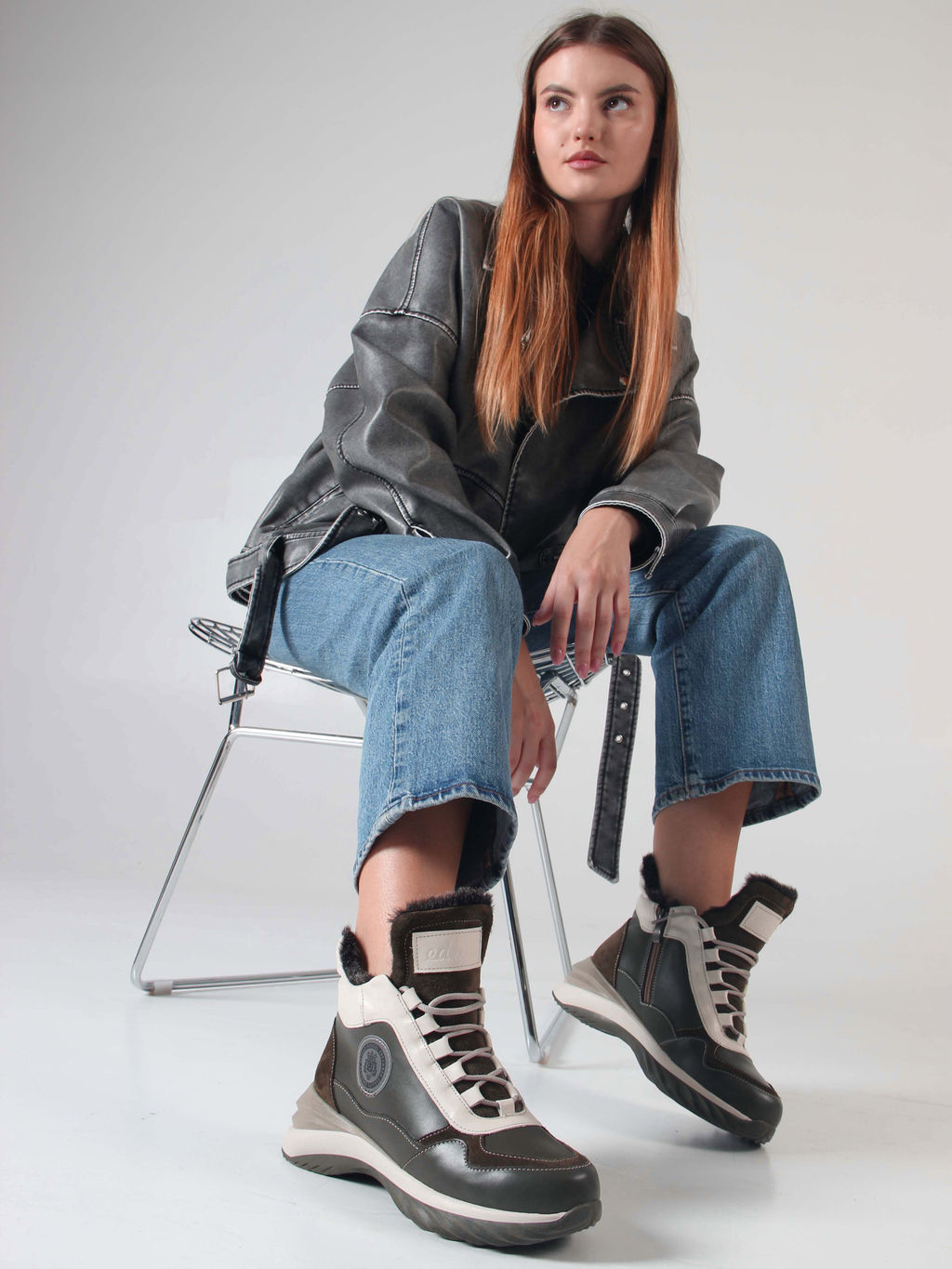 Ботинки 350.uno2gr. хаки бежевый/Байка