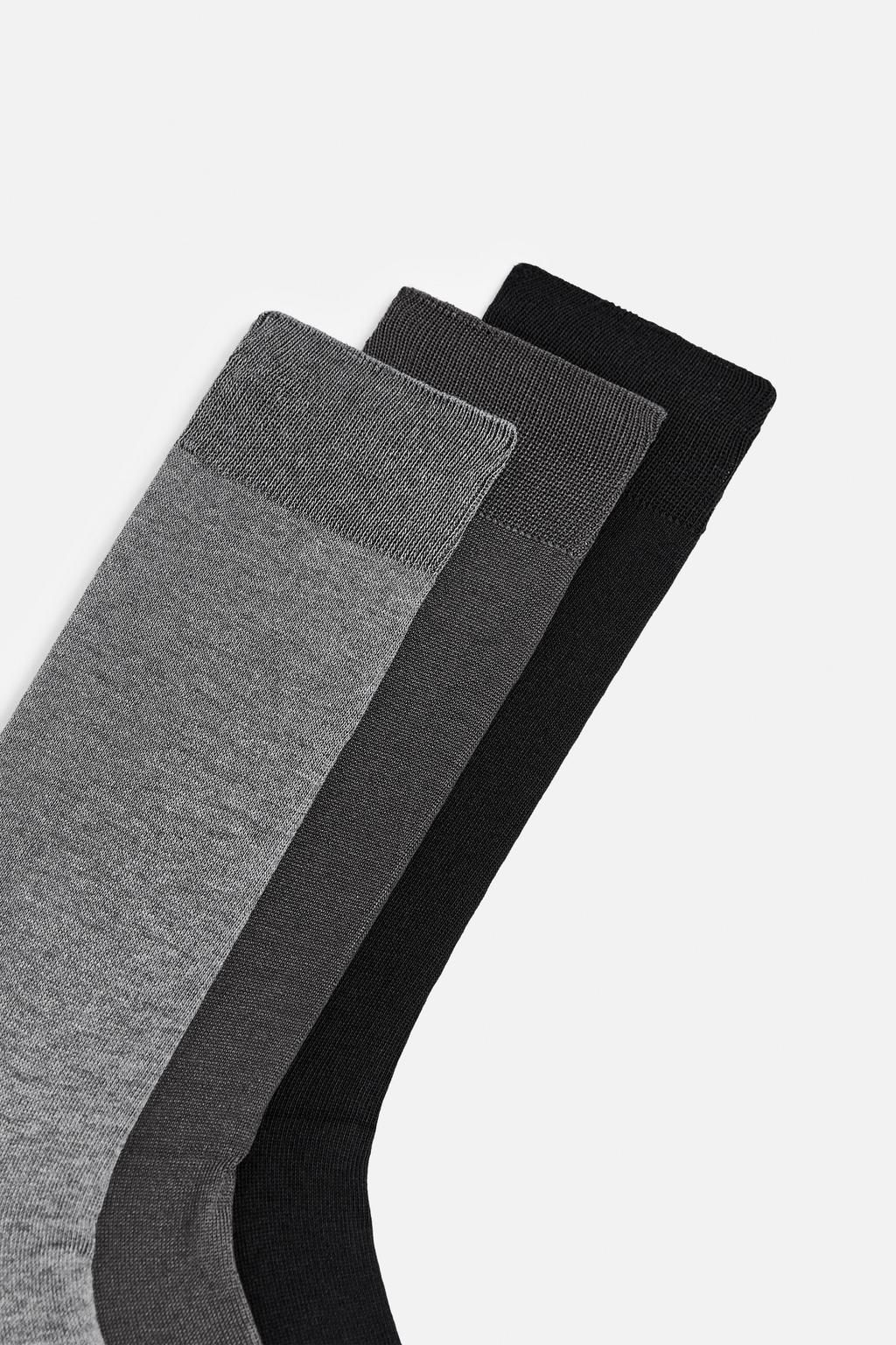3-PACK OF MERCERISED COTTON SOCKS - Zara фото 3