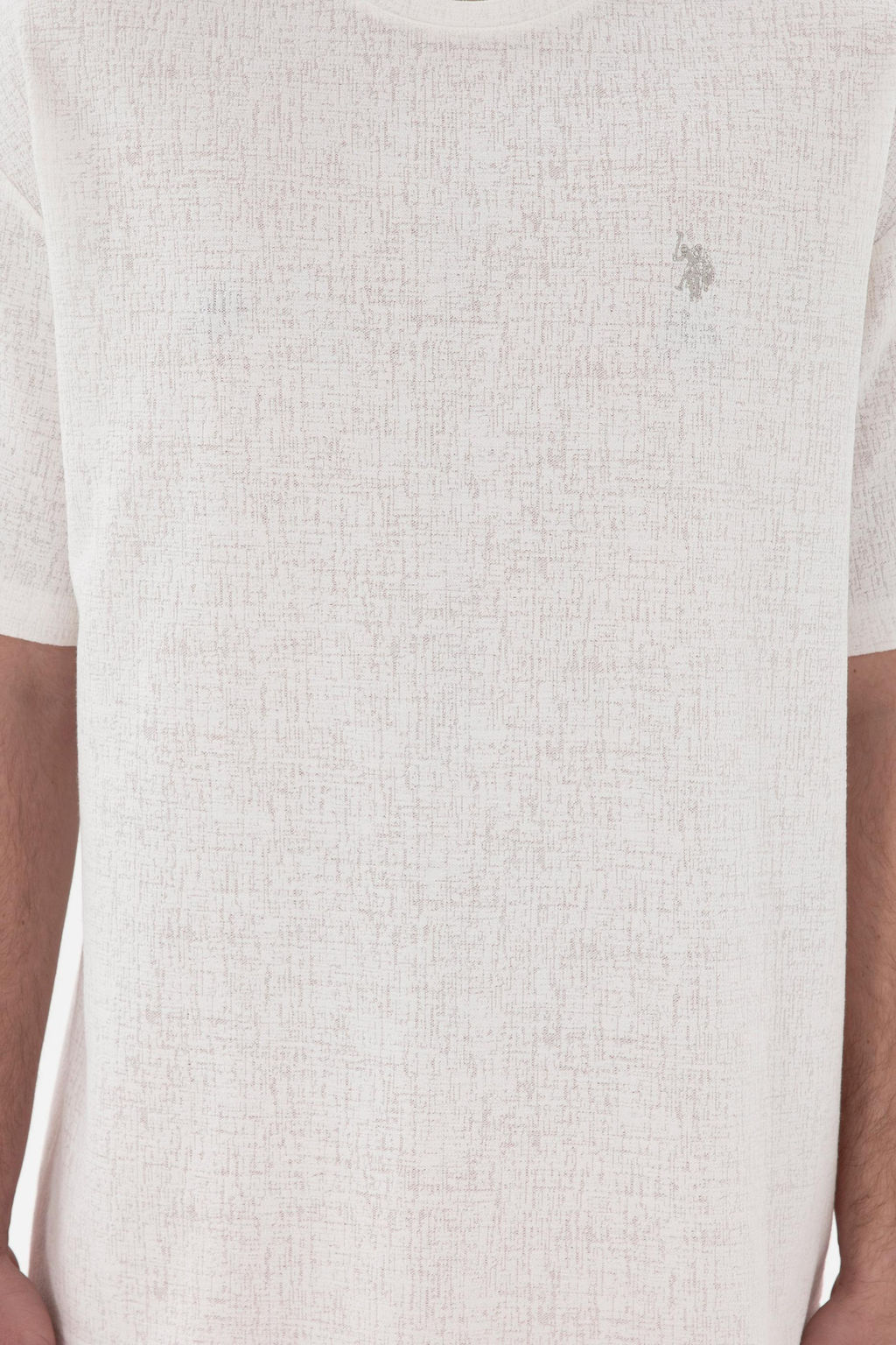 Erkek Comfort Fit Bisiklet Yaka Ekru Jakarl_ _nterlok Ti__rt Sepette S_rpriz _ndirim - U.s. polo assn фото 6