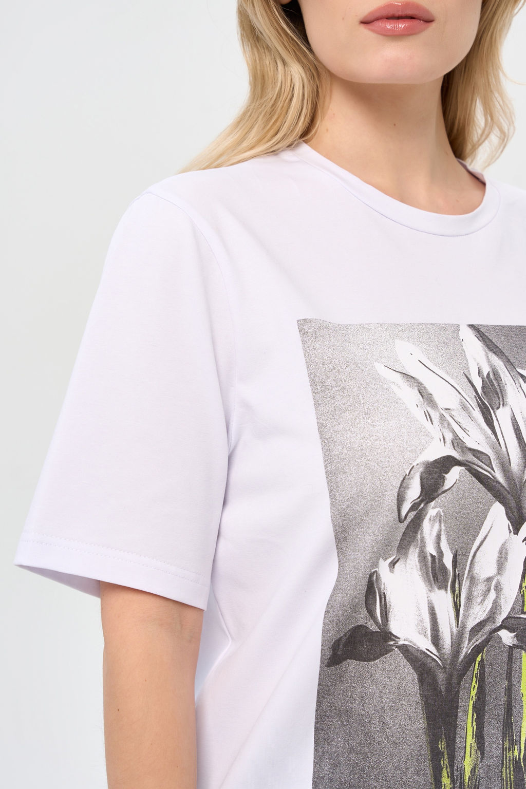 95% хлопок, 5% эластан футболка ирисы, блуза - Prima linea фото 8