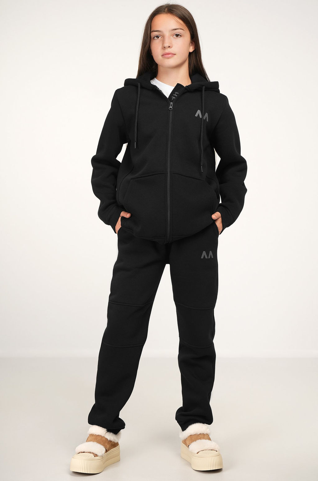 Теплый детский костюм из футера трехнитки с начесом Happyfox