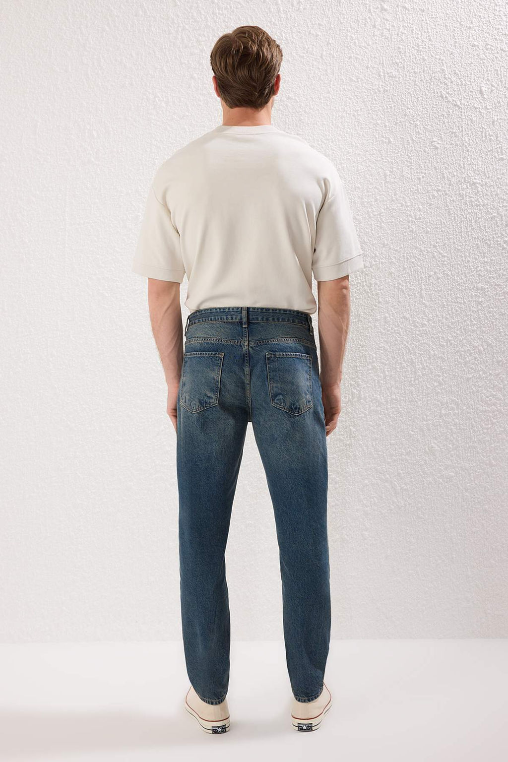 Lacivert Essential Eskitme Y?kamal? Jeans Kot Pantolon TMNAW23JE00104