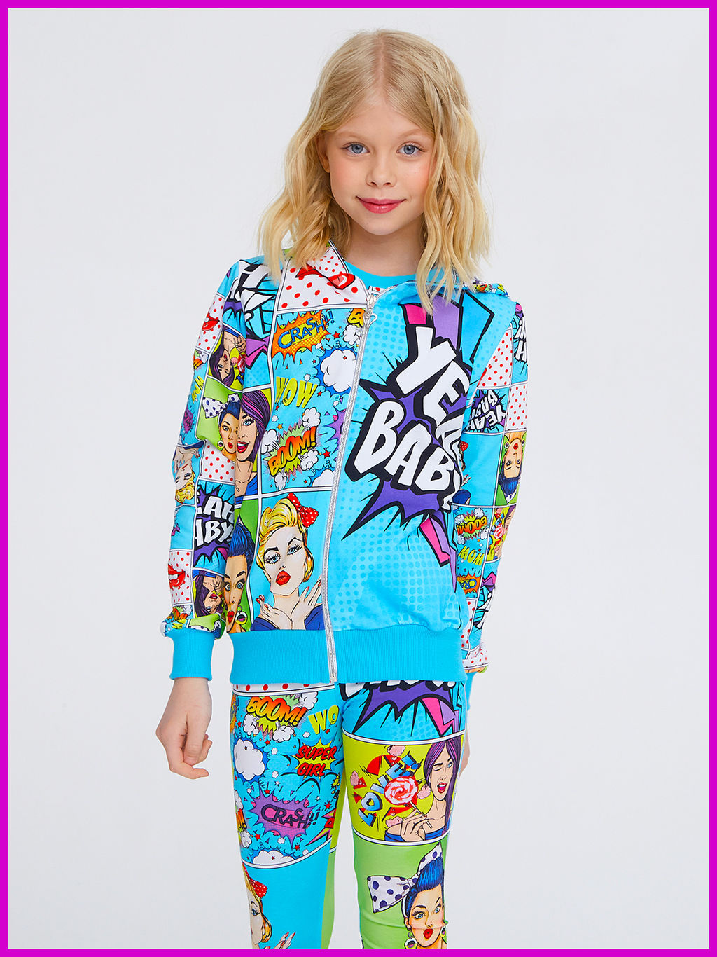 Толстовка "Поп-Арт",морская волна