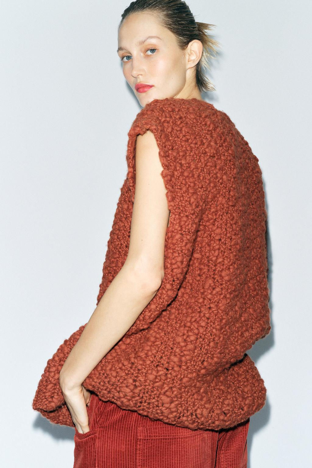 OVERSIZE TEXTURED KNIT VEST - Zara фото 2