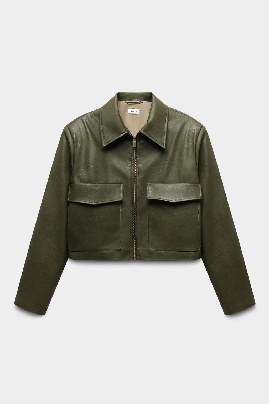 Куртка укороченная из экокожи с накладными карманами - Mollis фото 5