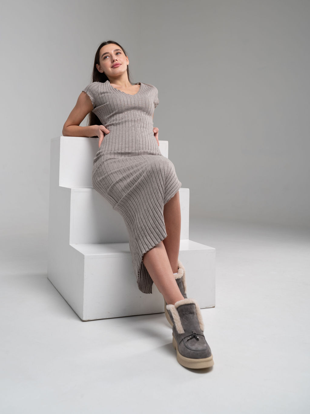 Ботинки EDART 307.florida be. серый замок замша/шерсть - Ed'art фото 12