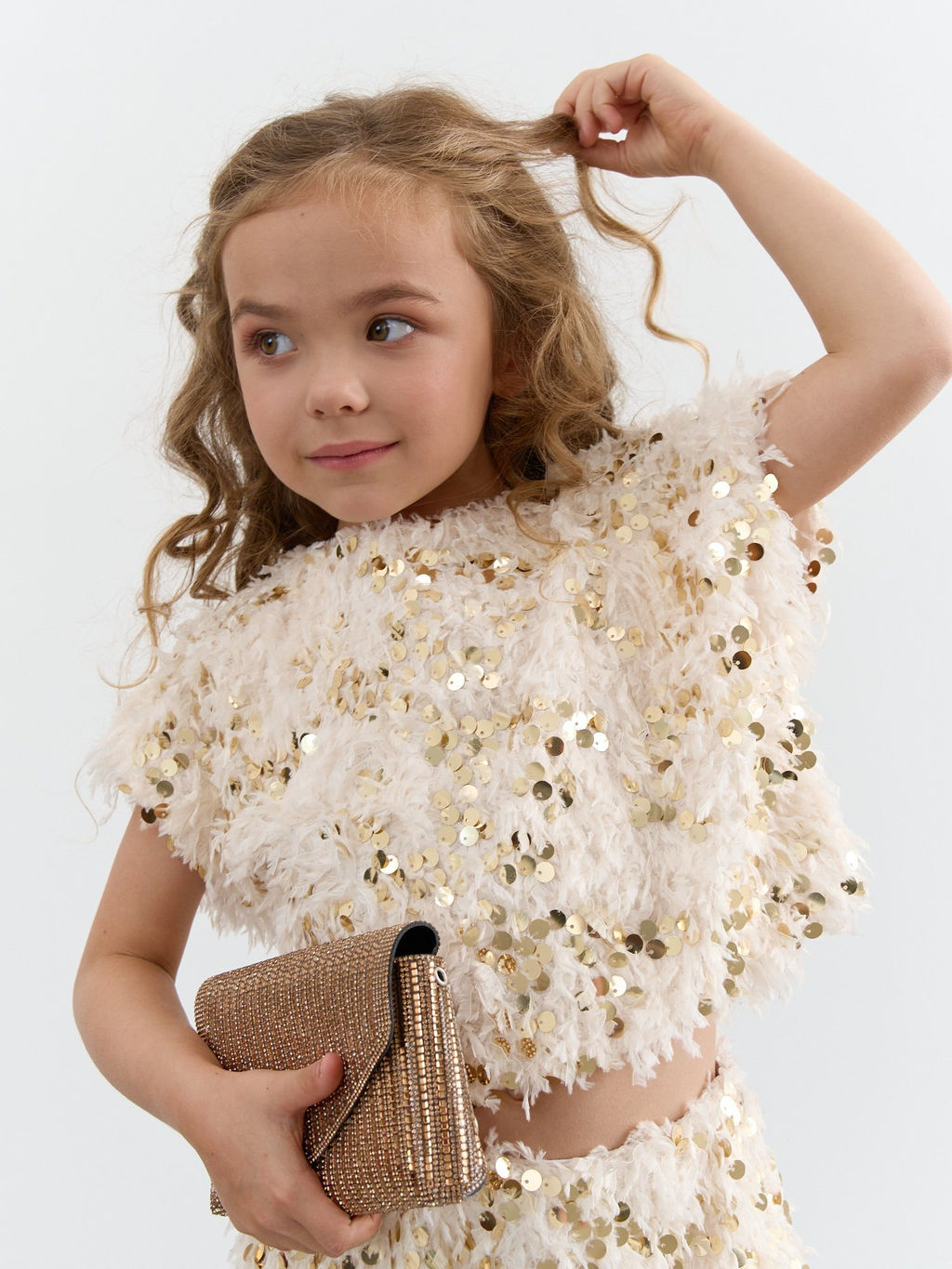 Топ с перьями Крем-брюле