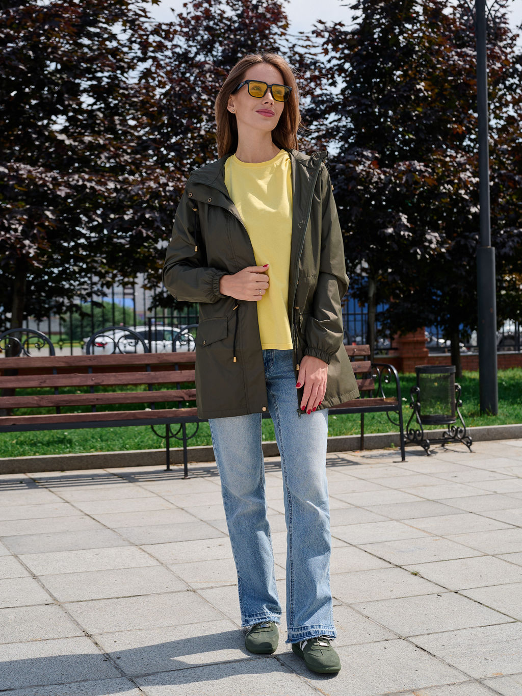 Ветровка женская "Грин" хаки