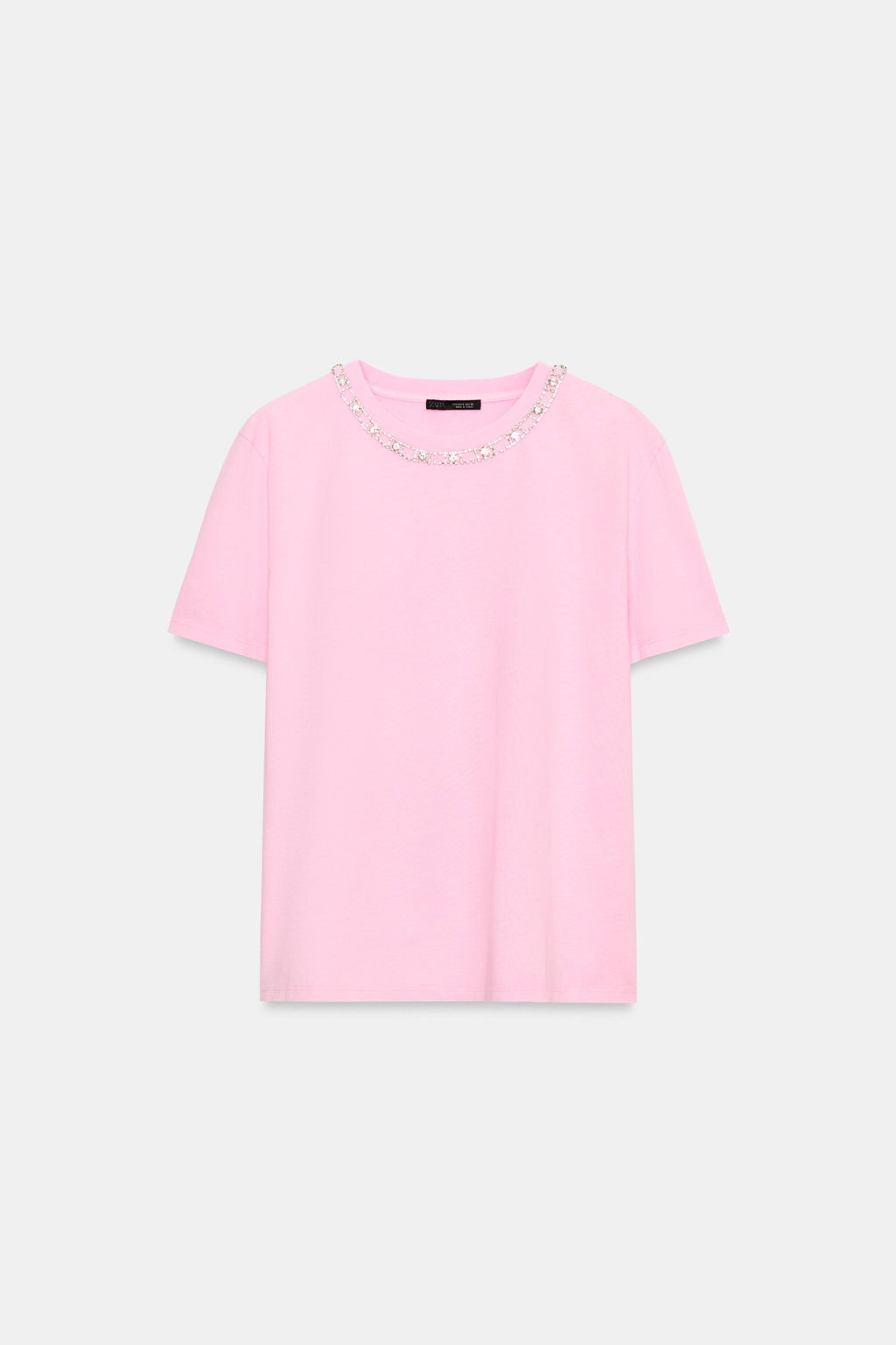 CAMISETA JOYAS EFECTO LAVADO / Rosa - Zara фото 6