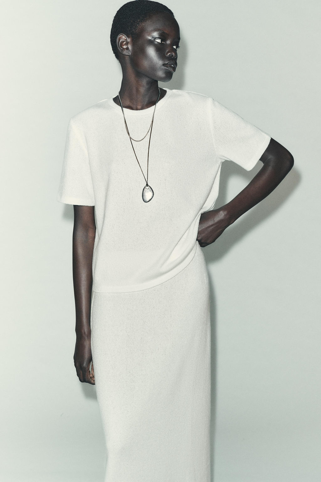 CUT-OUT KNIT MIDI SKIRT - Zara фото 3
