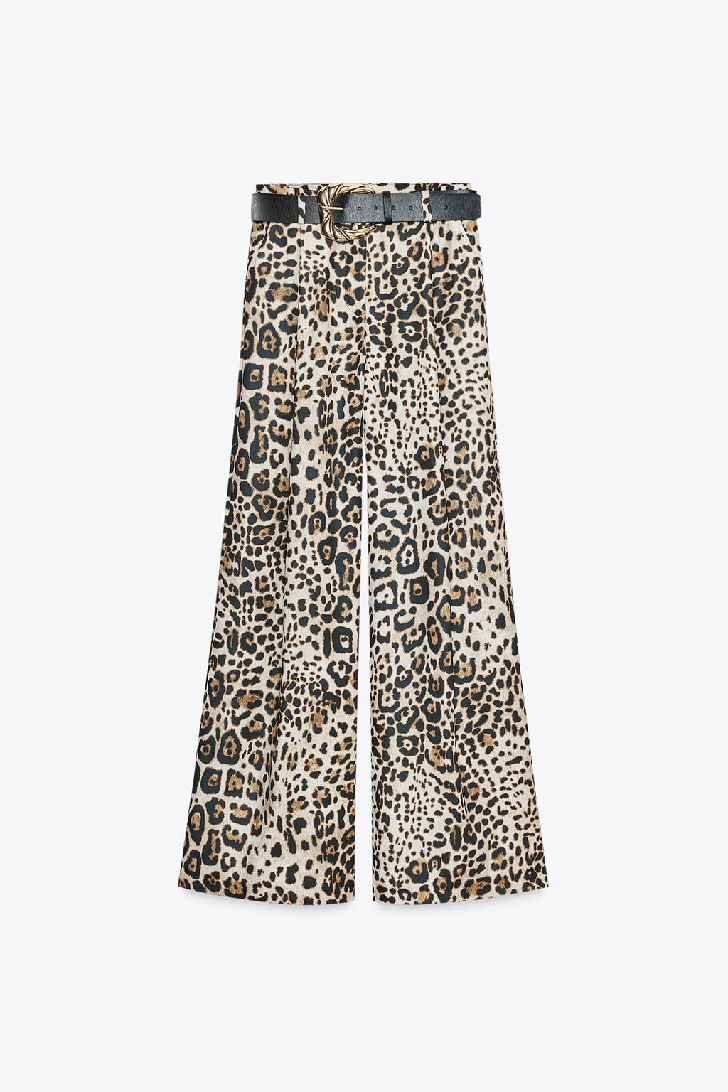 WIDE SATIN TROUSERS WITH BELT
