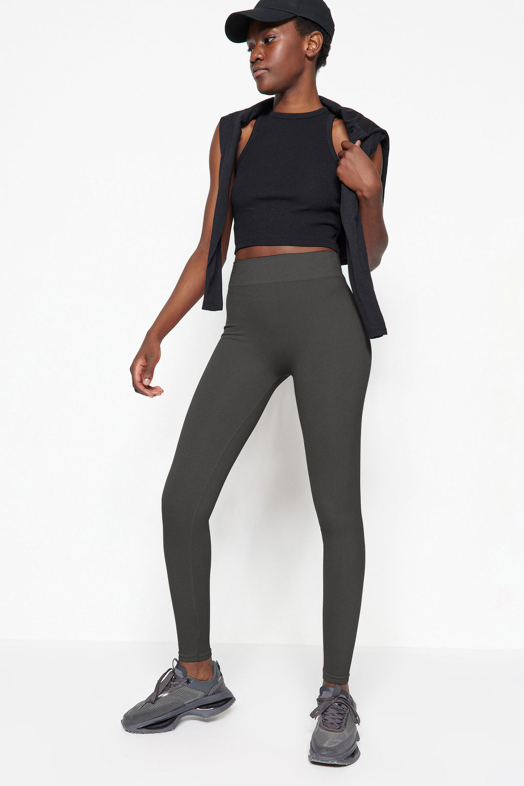 TRENDYOLMILLA Siyah Seamless/Dikissiz Tam Boy Orme Spor Tayt TWOAW20TA0071  фото 2