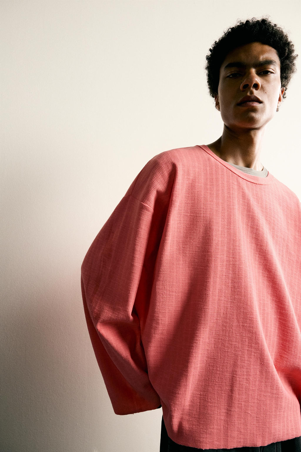 CAMISETA RELAXED FIT MANGA LARGA / Coral - Zara фото 7