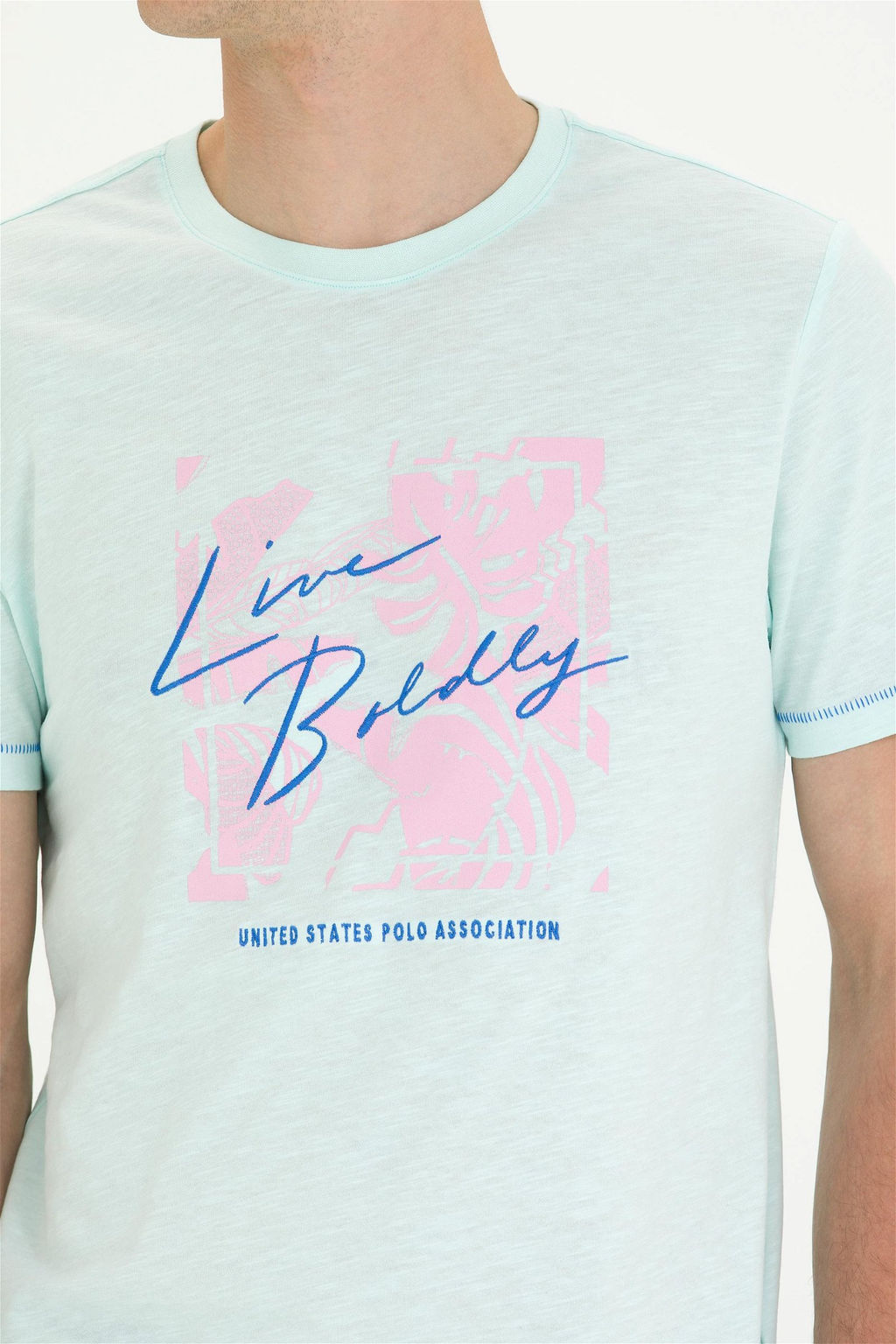 U. S. Polo Assn Мужская футболка водно-зеленого цвета - U.s. polo assn фото 14