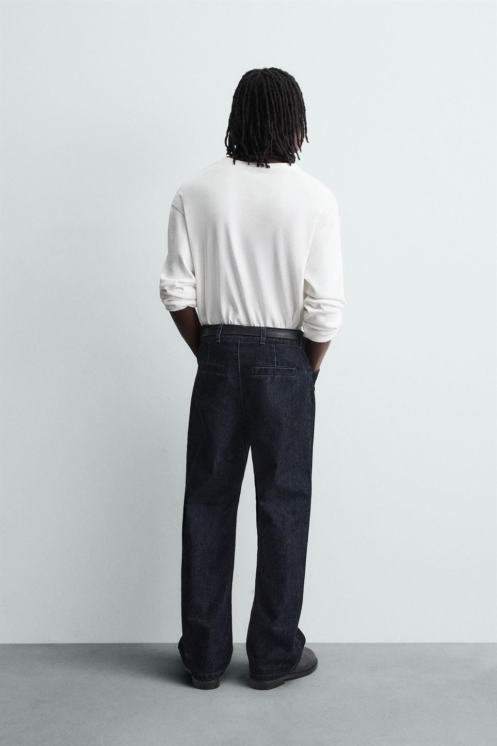 RELAXED FIT FLOCKED TROUSERS - Zara фото 3