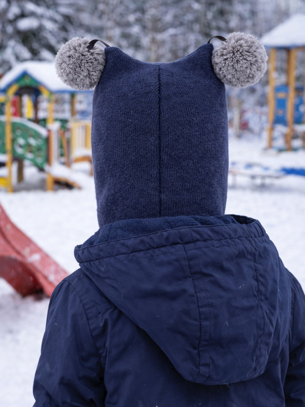 Шлем вязаный темносиний - Arctic kids фото 3