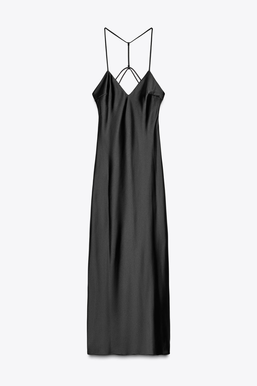 SATIN MIDI DRESS WITH STRAPS ON THE BACK - Zara фото 16