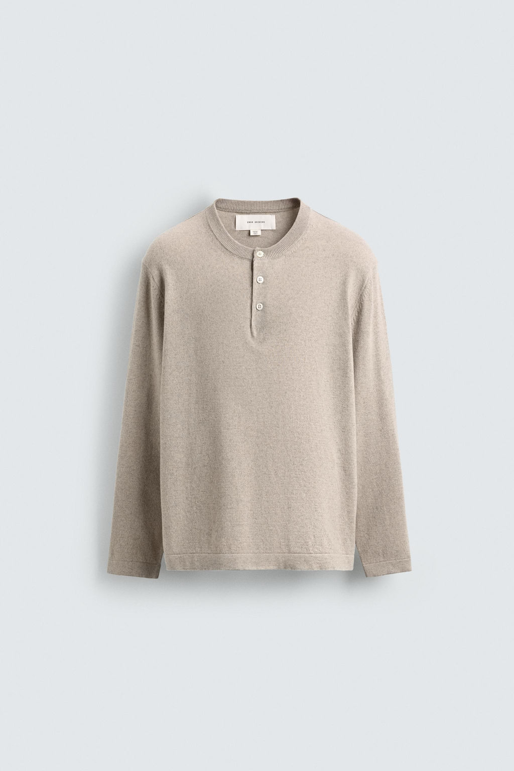 COTTON BLEND HENLEY JUMPER - Zara фото 15