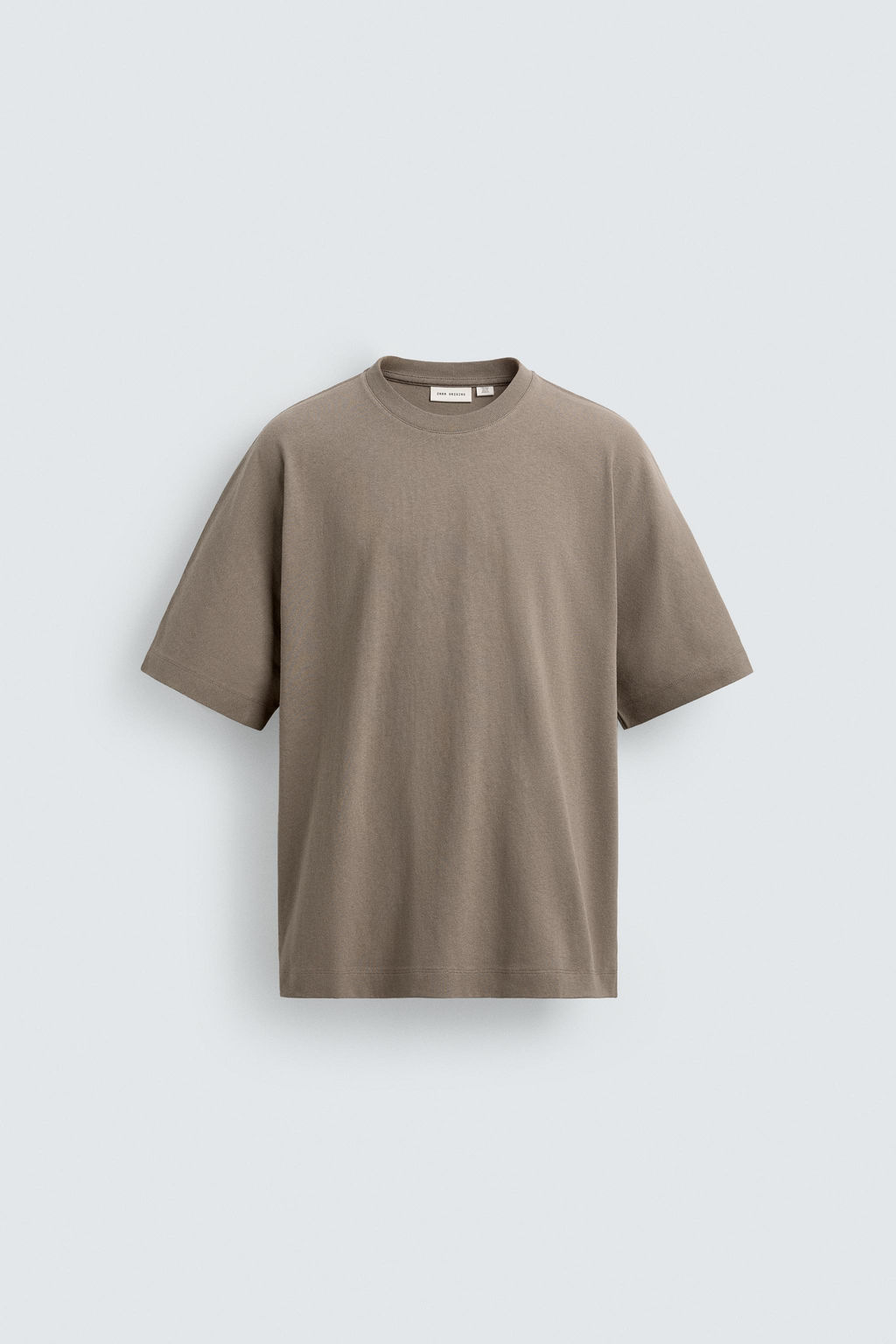CAMISETA REGULAR FIT HEAVYWEIGHT / Marr?n / Topo - Zara фото 7
