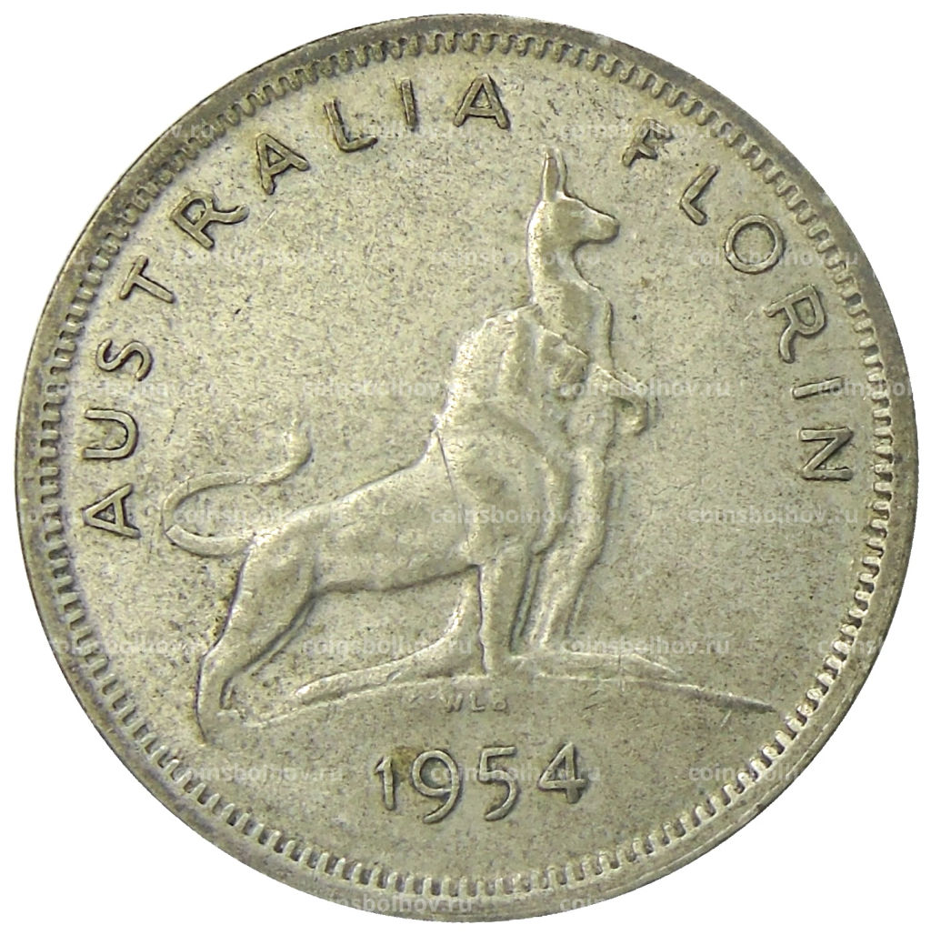 1 флорин (2 шиллинга) 1954 года Австралия  Королевский визит Елизаветы II