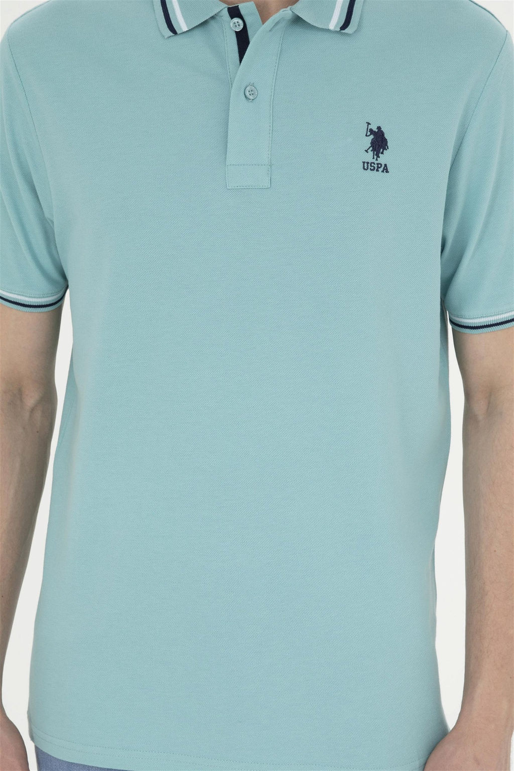 U. S. Polo Assn / Мужская мятная базовая футболка - U.s. polo assn фото 6