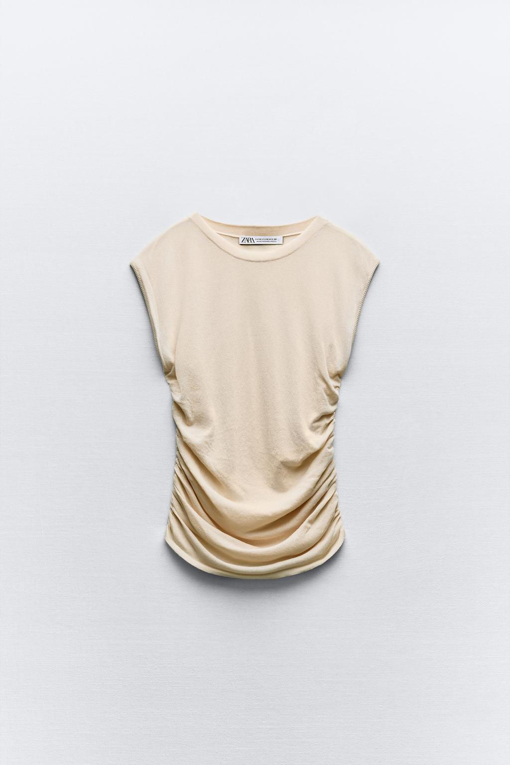 KNIT TOP WITH GATHERED SIDES - Zara фото 8