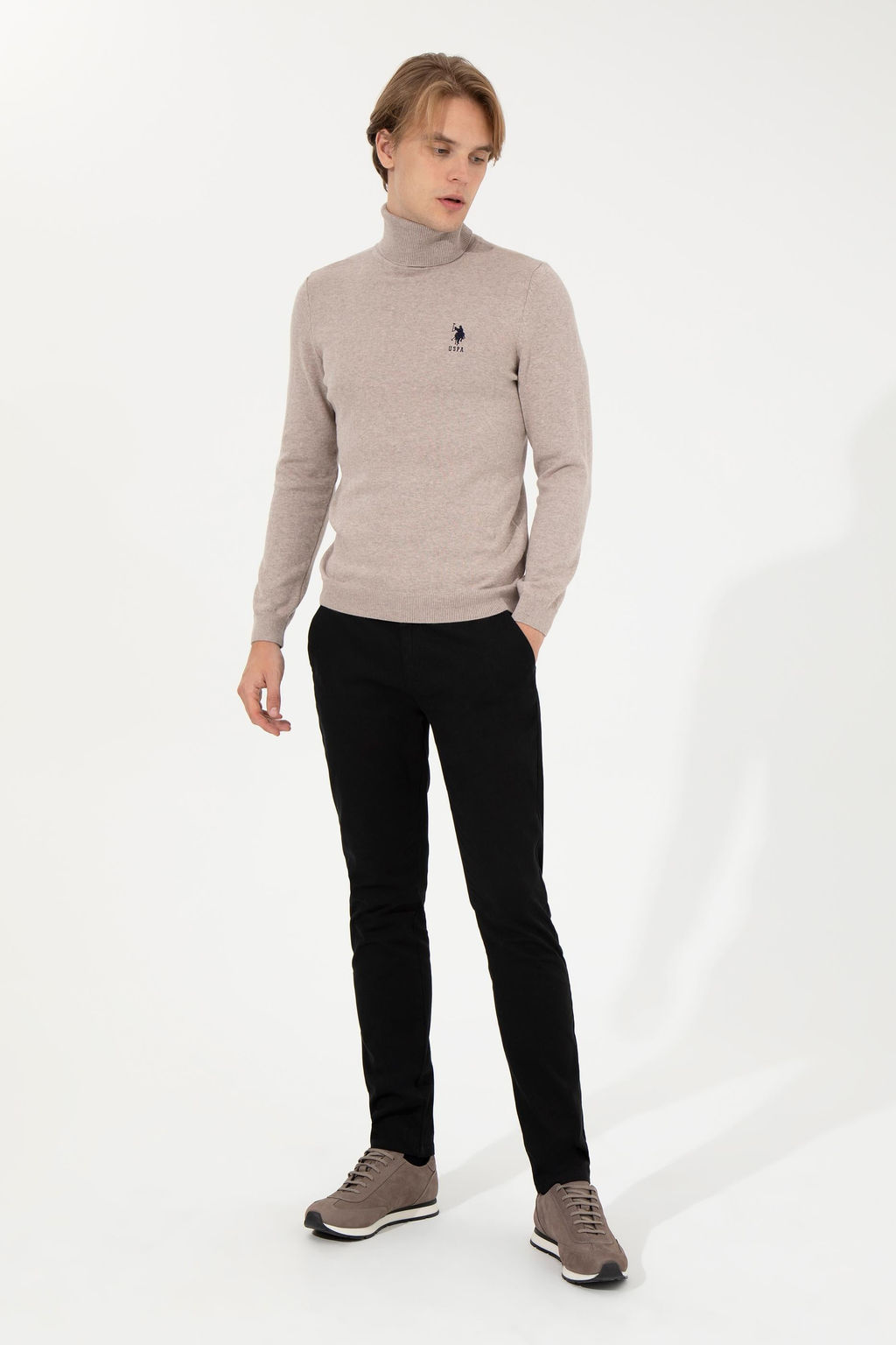 Erkek Slim Fit Siyah Kanvas Pantolon