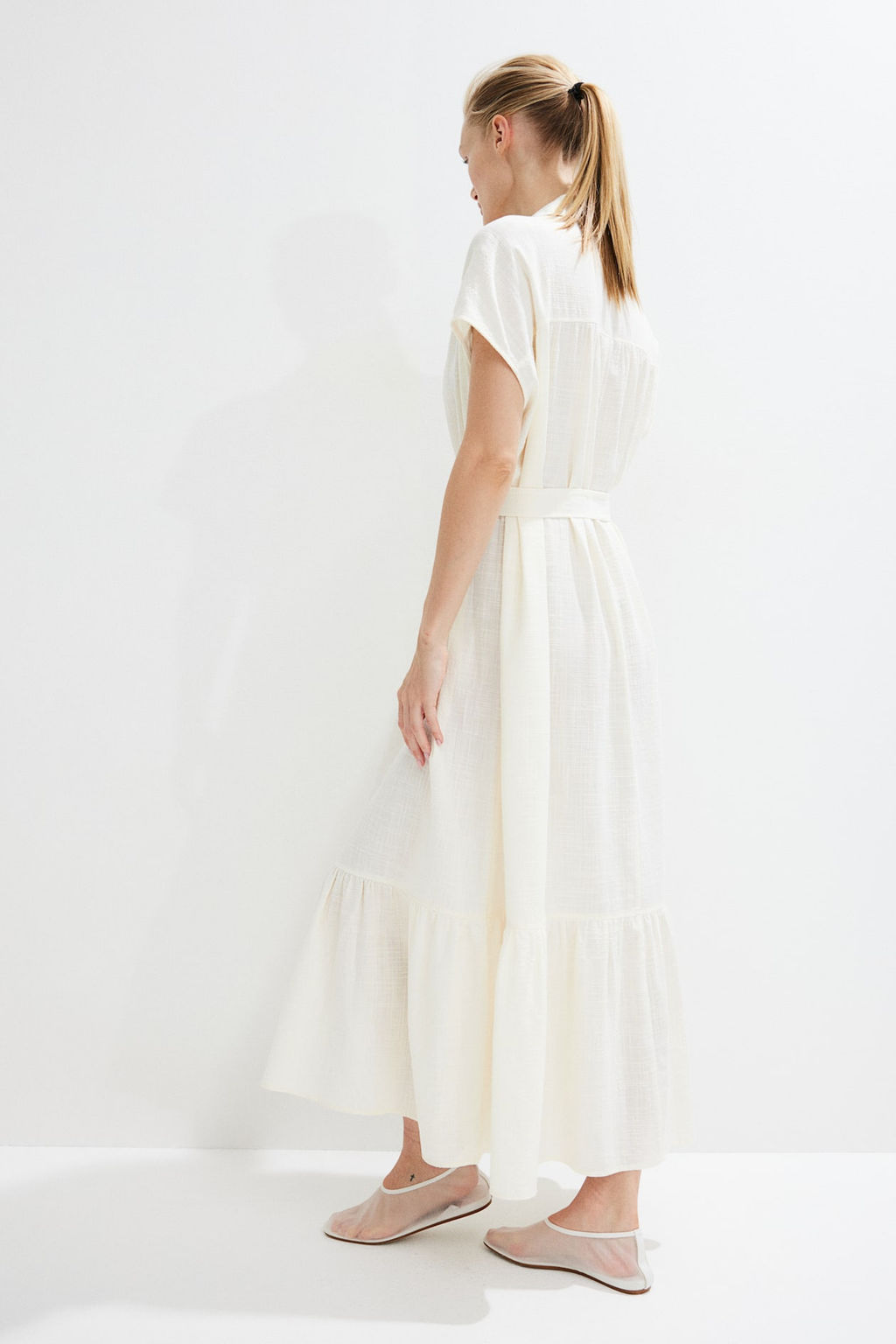 Vestido oversize con cinturon de anudar - H&m фото 4
