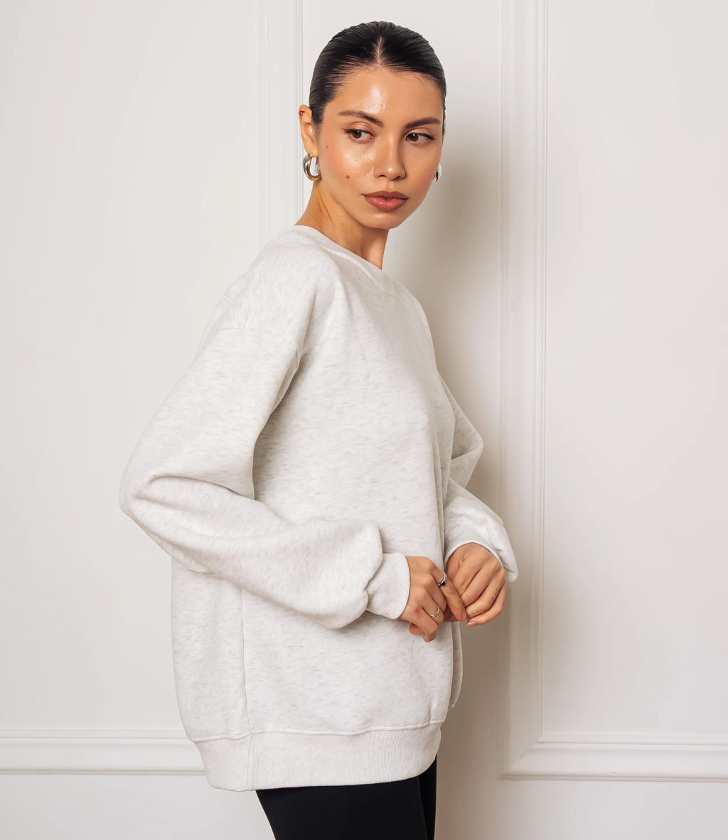 Свитшот #КТF003, светло-серый меланж - Dommod фото 2