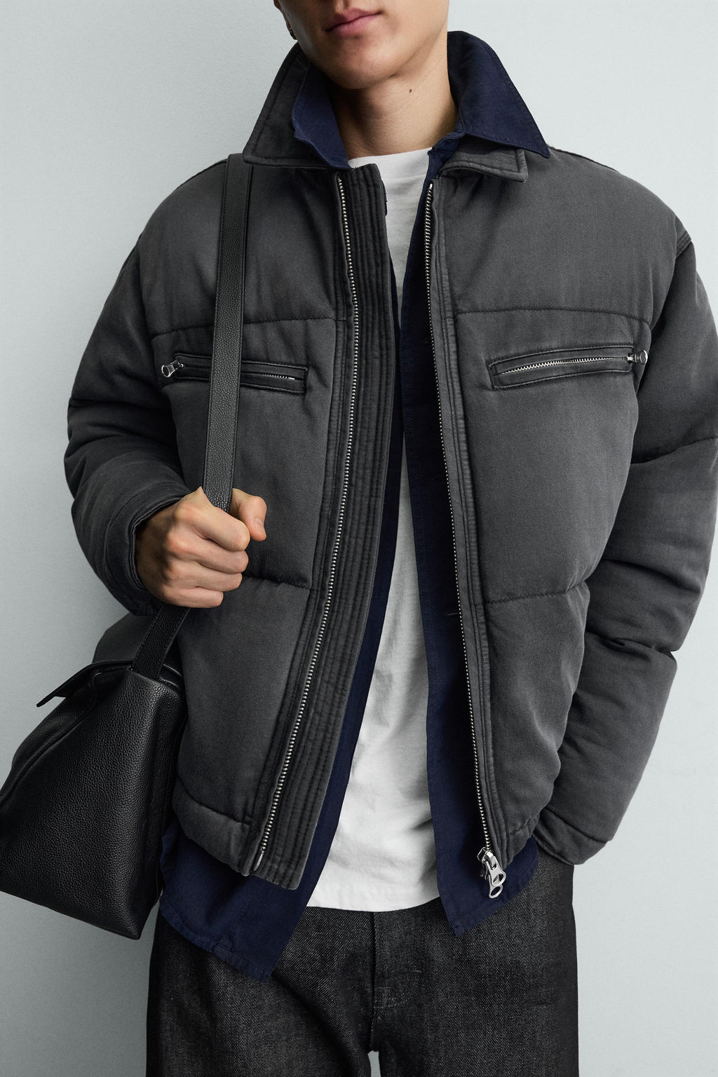 WASHED QUILTED DENIM JACKET - Zara фото 5