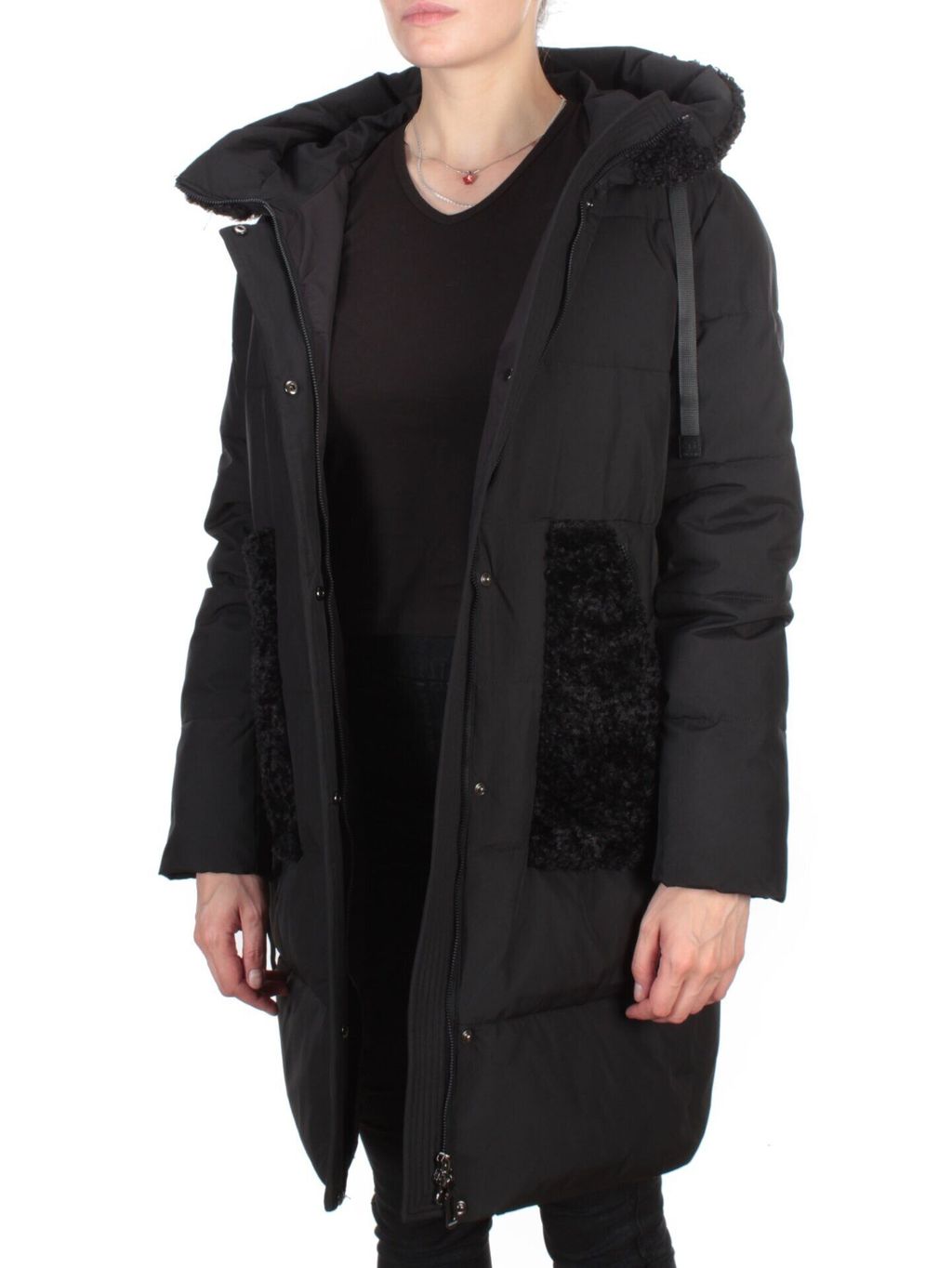 2197-2 BLACK Пальто зимнее женское OLAYEETE (200 гр. холлофайбера) - Fashion фото 7