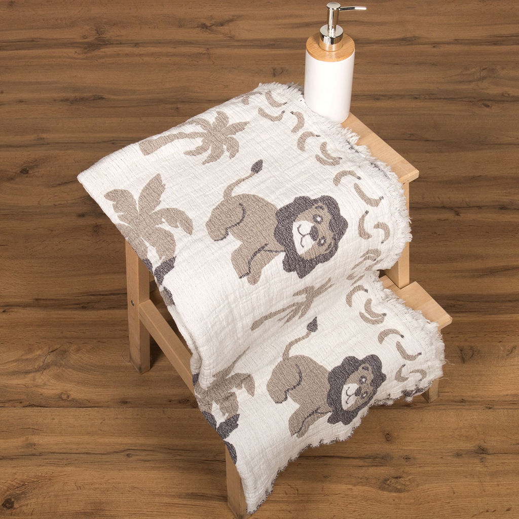 Полотенце 24С235-ШР/у. 70*140 "Лёва" цв. 2 рис. 229 серо-бежевый